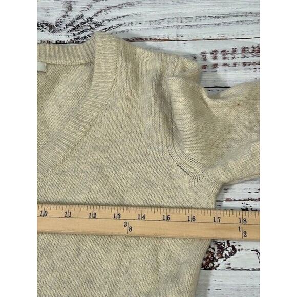 Madewell Womens Sweater Dress Bubble Sleeve V-Neck Knit Wool Blend Beige Size S - Picture 6 of 8